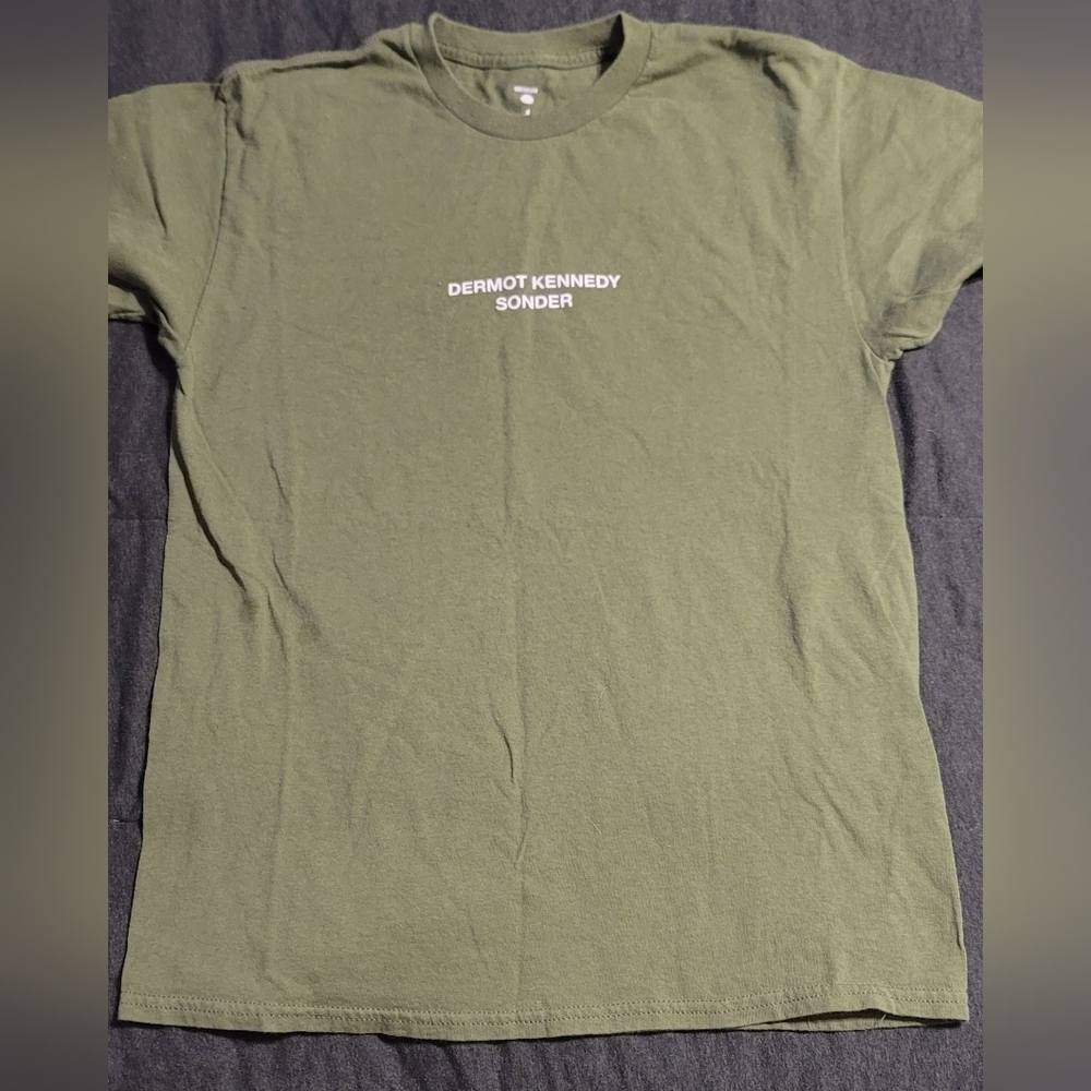 Dermot Kennedy Sonder Olive Green T-Shirt Lilac Lettering Size M
